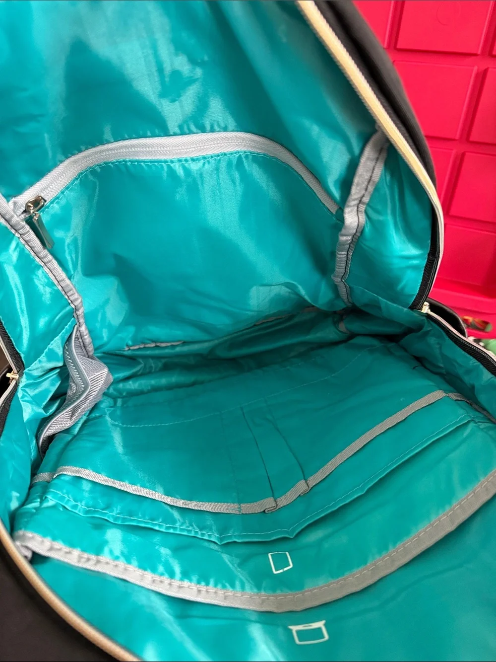 KROSER Black Laptop Backpack with Teal Interior